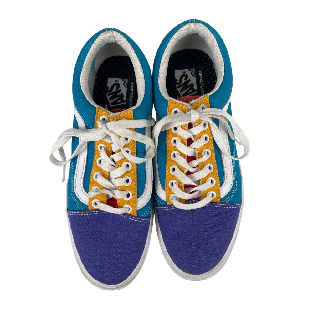 VANS Men's 7.5 Women's 9 Old Skool Comfy Cush Multicolor Blue Yellow Sneaker - Picture 3 of 8